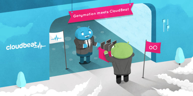Genymotion meets Cloudbeat illustration.
